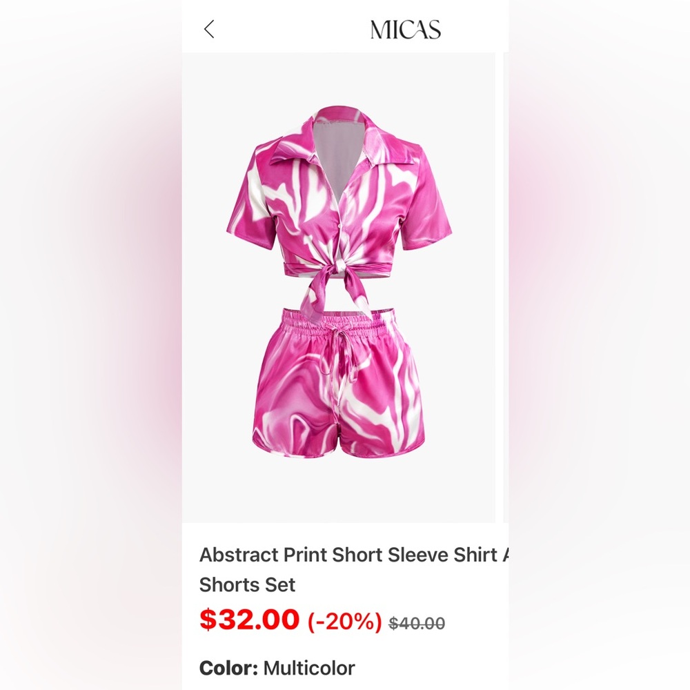 Brand New Women’s Large Short Set